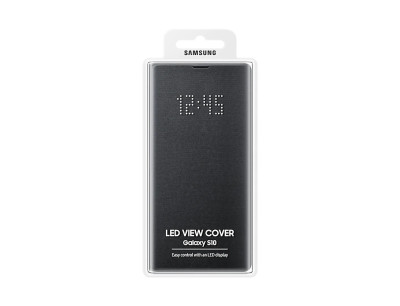 Кожени калъфи Кожени калъфи за Samsung  Кожен калъф тефтер LED VIEW COVER оригинален EF-NG973PBEG за Samsung Galaxy S10 G973 черен 